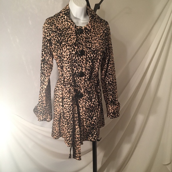 Luii Leopard printed button belt & pocket jacket - Picture 2 of 8